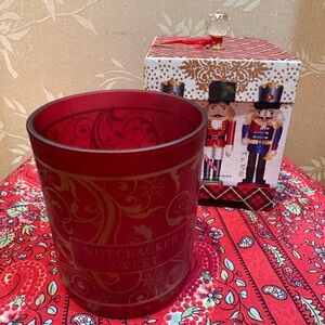 Michel Design Wirks Nutcracker Sweet Red Glass Candle 🕯️ Jar and Keepsake Box